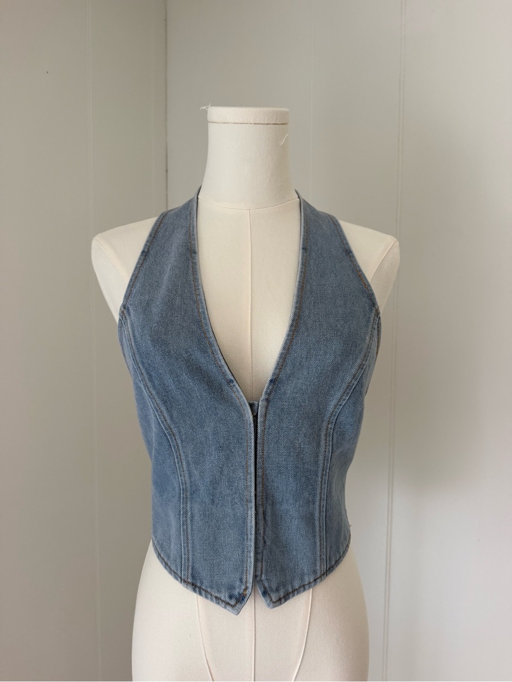 Like New Lioness Denim Halter Top